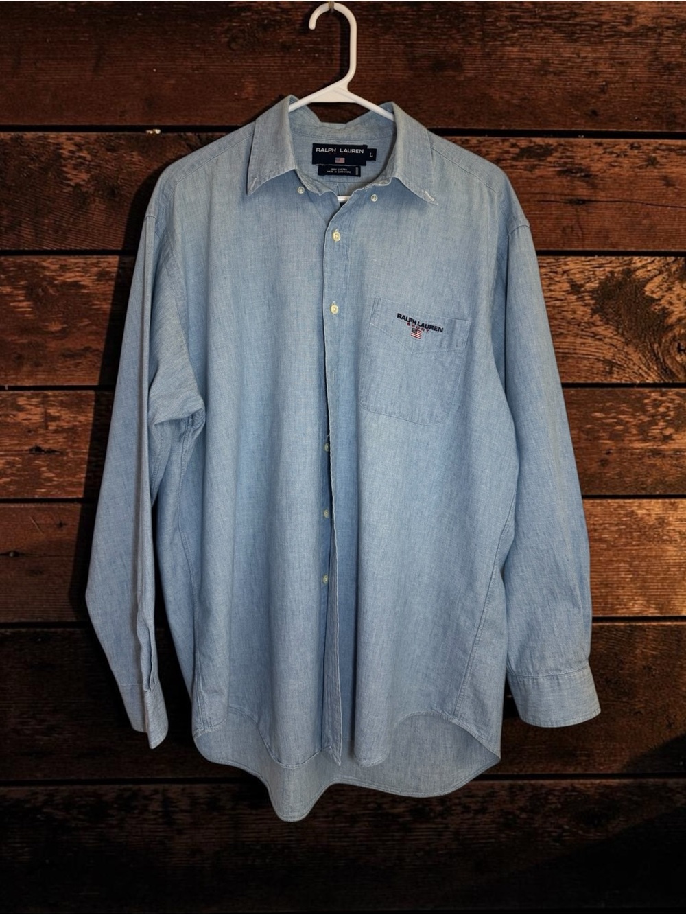 Ralph Lauren Light Blue Denim-Style Button-Down Shirt